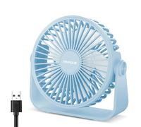 TriPole USB Desk Fan, 3 Speed Adjustable Strong Wind Table Fan, 360° Head Rotation 1.5 m Cable Personal Desktop Fan, 4.5 Inches Portable Mini Fans for Table Home Bedroom Office Indoor Outdoor, Blue