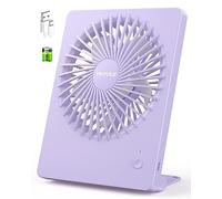TriPole USB Desk Fan, Portable 2000mAh Battery Rehcargeable Table fan, 3 Speeds 4-16H Silent Mini Fans 180° Adjustable Handheld Fan for Office, Bedroom, Home, Travel, Camping-Purple