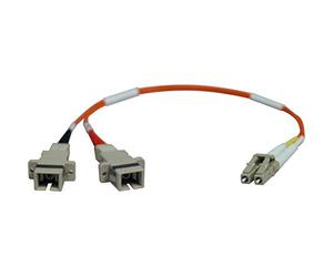 Tripp Lite 0.3M Duplex Multimode 62.5/125 Fiber Adapter LC-M/SC-F 1ft (N458-001-62)