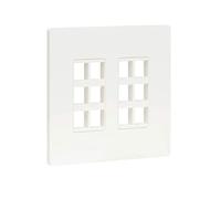 Tripp Lite 12-Port Universal Keystone Double-Gang Wall Plate, 2-Gang Faceplate, Adaptable, TAA, White (N080-212)