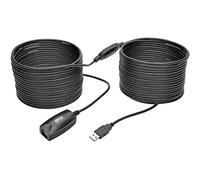 TRIPP LITE 15M USB 2.0 Hi-Speed Active Extension Repeater Cable USB-A M/F 49ft (U026-15M), Black