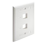 Tripp Lite 2-Port Dual Outlet RJ45 Universal Keystone Jack Face Plate TAA (N042-001-WH)