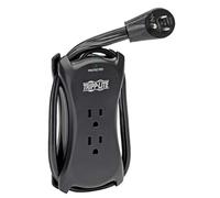 Tripp Lite 3 Outlet Portable Surge Protector Power Strip, 18in Cord, 2 USB, 25,000 INSURANCE (TRAVELER3USB)