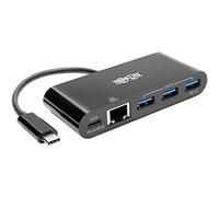 Tripp Lite 3-Port USB-C Hub - 3x USB-A, GbE, 60W PD Charging, Black (U460-003-3AGB-C)