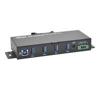Tripp Lite 4-Port Industrial USB-A 3.0 SuperSpeed Hub with 15KV ESD Immunity, Metal Case, Mountable, USB Type-A (U360-004-IND),Black