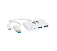 Tripp Lite 4-Port USB-C Hub for Laptop, 2 USB-A & 2 USB-C Ports - USB 3.2 Gen 2 with 10 Gbps Data Transfer, Thunderbolt 3 Compatible, No Software Needed, White, 3-Year Warranty (U460-004-2A2C-3)