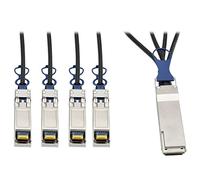 TRIPP LITE 40GbE QSFP+ to 10GbE SFP+ Passive Copper Breakout Cable 2M, 6.5' (N281-02M-BK)