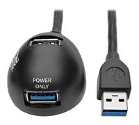 Tripp Lite 6ft 2-Port Usb 3.0 Superspeed Desktop Extension Cable M/F 6' (U324-006-DSK2), Black