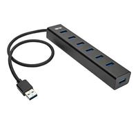 TRIPP LITE 7-Port Portable USB 3.0 SuperSpeed Mini Hub/Splitter Portable Aluminum 5 Gbps Data Transfer, Black (U360-007-AL)