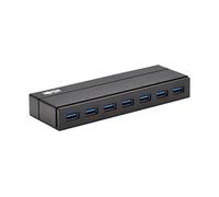 Tripp Lite 7-Port USB-A Mini Hub - USB 3.2 Gen 1, Up to 5 Gigabits per Second, Plug-and-Play No Software Needed, International Plug Adapters for UK, EU, & Australia - 1-Year Warranty (U360-007-INT)