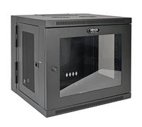Tripp Lite by Eaton SmartRack 10U Low-Profile Switch-Depth Wall-Mount Small Rack Enclosure, Clear Acrylic Window, Hinged Back (Black) (SRW10USG)