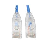 Tripp Lite Cat6 Gigabit Patch Cable, RJ45 M/M, Gigabit, Snagless, UTP, Molded, Slim, Blue, 15 ft. (N201-S15-BL)
