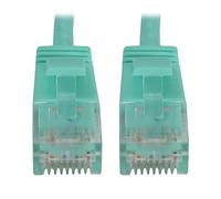 Tripp Lite Cat6a 10G Ethernet Cable, Snagless Molded Slim UTP Network Patch Cable (RJ45 M/M), Aqua, 2 Feet / 0.6 Meters, Manufacturer's Warranty (N261-S02-AQ)