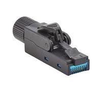 Tripp Lite Cat6a RJ45 UTP Field-Termination Plug, Class EA, 568A/568B, 110 IDC to RJ45 Male, Terminates Without Special Tools, PoE++ Compatible, TAA Compliant, (N232-USC6A-1)