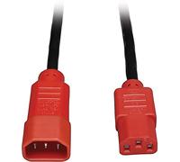 Tripp Lite Computer Power Extension Cable PDU Cord 10A 18 AWG C14 to C13 Red Plug, 1.22 m (P004-004-RD)