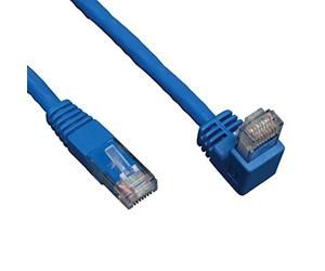 Tripp Lite Down-Angle Cat6 Gig Molded UTP Cable, RJ45 Right-Angle Down M to RJ45 M, Blue, 3.05 m (N204-010-BL-DN)