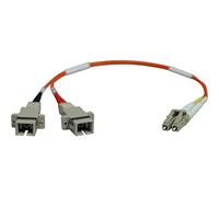 Tripp Lite 0.3M Duplex Multimode 62.5/125 Fiber Adapter LC-M/SC-F 1ft (N458-001-62)