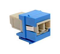 Tripp Lite Duplex Multimode Fiber Coupler, Keystone Jack, LC to LC, Blue (N455-000-BL-KJ)