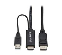 TRIPP LITE Eaton 4K@60hz 3ft HDMI to Display Port Adapter (P567-01M-4K6) | 1m / 3.3ft Active Extension Cable, Male-to-Male, Plug and Play, USB Power, Black, HDMI 1.4 / DisplayPort 1.2, 3-Year Warranty