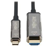 Tripp Lite Eaton USB-C to HDMI Fiber Active Optical Cable, 4K Video @ 60HZ (4:2:2), UHD, HDR, CL3 Rated, Black, 2.2 HDCP, 65 Feet / 20 Meters, 3-Year Warranty (U444F3-20M-H4K6)