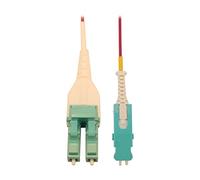 Tripp Lite Fiber Optic Cable 400G Multimode 50/125 OM4, Duplex SN-PC to Duplex LC-PC for OSFP/QSFP-DD Transceivers, M/M, Magenta LSZH, 9.8 Feet / 3 Meters, Lifetime Limited Warranty (N823L-03M-MG)