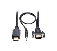 Tripp Lite HDMI to VGA + Audio Adapter Converter Cable Active Low Profile HD15 + 3.5mm M/M 1080p @ 60Hz 15ft 15' (P566-015-VGA-A), Black