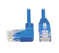 Tripp Lite Left. Angle Cat6 Ethernet Cable, Gigabit Molded Slim UTP Network Patch Cable, Blue, 1 ft. (N204-S01-BL-LA)