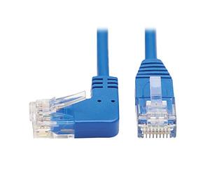 Tripp Lite Left. Angle Cat6 Ethernet Cable, Gigabit Molded Slim UTP Network Patch Cable, Blue, 1 ft. (N204-S01-BL-LA)
