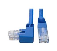 Tripp Lite Left-Angle Cat6 UTP Patch Cable (RJ45), M/M, Gigabit, Molded, Blue, 1 ft. (N204-001-BL-LA)