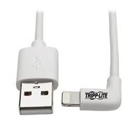 Tripp Lite Lightning to USB Right Angle Charging Cable for Apple iPhone iPad White MFI Certified 6" (M100-006-LRA-WH)
