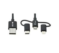TrippLite by Eaton Universal USB-A to Lightning, USB Micro-B and USB-C Sync/Charge Cable (M/3xM), MFi Certified, Black, 6 ft. (1.8 m)