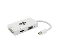 Tripp Lite Mini DisplayPort 1.2 to VGA/DVI/HDMI Multiport Adapter Converter 4K @ 24/30Hz White mDP (P137-06N-HDV4KW)