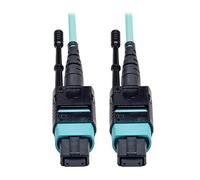 Tripp Lite MTP/MPO Patch Cable 12 Fiber,40GbE, 40GBASE-SR4,OM3 Plenum-rated - Aqua, 10M (33-ft.)(N844-10M-12-P)