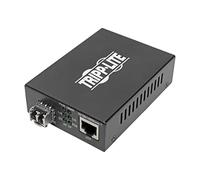 Tripp Lite Multimode Fiber Optic to RJ45 Ethernet, PoE+ 48 VDC, 10/100/1000 Mbps, LC Connectors, 850nm, International Power Cables, Extends up to 550 M / 1800 ft, 2-Year Warranty (N785-INT-PLCMM1)