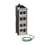 Tripp Lite N063-008-ENC 8-Port Metal DIN-Rail Mounting Keystone Patch Panel with Grounding, Black/Silver, TAA