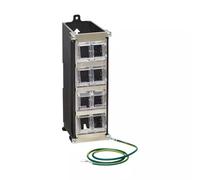 Tripp Lite N063-008-ENC 8-Port Metal DIN-Rail Mounting Keystone Patch Panel with Grounding Black/Silver TAA