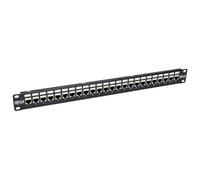 Tripp Lite N254-024-SH-6A 24-Port 1U Rack-Mount STP Shielded Cat6a Feedthrough Patch Panel, RJ45 Ethernet, TAA