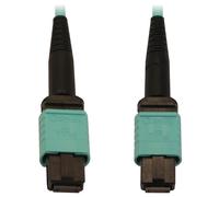 Tripp Lite N844B-05M-12-P 40/100/400G Multimode 50/125 OM3 Fiber Optic Cable (12F MTP/MPO-PC F/F), LSZH, Aqua, 5 m (16.4 ft.)