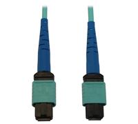 Tripp Lite N846B-05M-24-P 40/100/400G Multimode 50/125 OM3 Fiber Optic Cable (24F MTP/MPO-PC F/F), LSZH, Aqua, 5 m (16.4 ft.)
