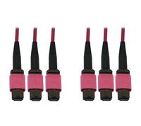 Tripp Lite N858B-15M-3X8MG 40/100/400G Multimode 50/125 OM4 Fiber Optic Cable (3x8F MTP/MPO-PC F/F), LSZH, Magenta, 15 m (49.2 ft.)