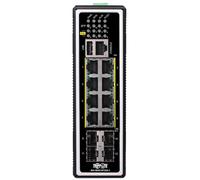 Tripp Lite NGI-M08C4POE8-2 8-Port Managed Industrial Gigabit Ethernet Switch - Layer 2, 1 Gbps, PoE+ 30W, 4 GbE SFP Ports, -40° to 75°C, DIN Mount