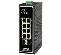 Tripp Lite NGI-U08C2POE8 8-Port Unmanaged Industrial Gigabit Ethernet Switch - 10/100/1000 Mbps, PoE+ 30W, 2 GbE SFP Slots, -40° to 75°C, DIN Mount