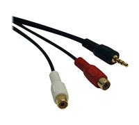 TRIPP LITE P315-06N 6" Audio Y Splitter Adapter Cable 3.5mm Mini Stereo to 2 RCA,Black