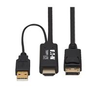 Tripp Lite P567-01M HDMI to DisplayPort Active Adapter Cable (M/M) - 4K USB Power Black 1 m (3.3 ft.)