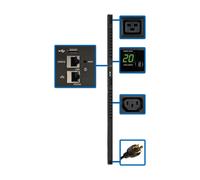 Tripp Lite PDUMV20HVNETLX 3.7kW Single-Phase Switched PDU - LX Interface, 208/230V Outlets (20 C13 & 4 C19), C20/L6-20P, 0U, TAA