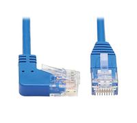 Tripp Lite Right Angle Cat6 Ethernet Cable, Gigabit Molded Slim UTP Network Patch Cable, Blue, 1 ft. (N204-S01-BL-RA)