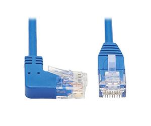 Tripp Lite Right Angle Cat6 Ethernet Cable, Gigabit Molded Slim UTP Network Patch Cable, Blue, 3 ft. (N204-S03-BL-RA)