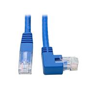 Tripp Lite Right-Angle Cat6 UTP Patch Cable (RJ45), M/M, Gigabit, Molded, Blue, 1 ft. (N204-001-BL-RA)