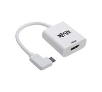 Tripp Lite Right Angle USB-C to 4K HDMI Adapter (M/F), USB 3.1 Gen 1, 4K @ 60Hz, 5 Gbps, White (U444-06N-HD4KRA)
