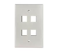 Tripp Lite Safe-IT 4-Port Single-Gang Outlet Keystone Wall Plate, Electrical & AV Applications, Ivory Gloss, TAA Compliant, Manufacturer's Warranty (N042AB-004-IVG)